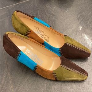 FERRAGAMO Suede Patch Heels